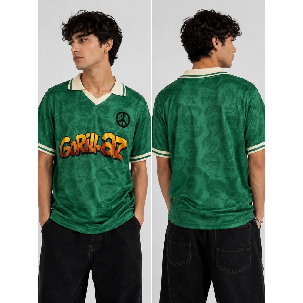 Official Gorillaz x MUNDIAL Green Football Jersey Soccer Shirt Size Medium NWT
